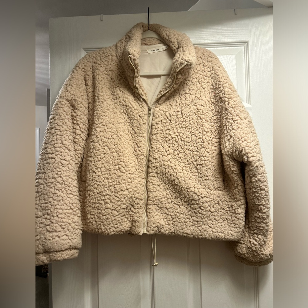Teddy jacket. Tan. Soft material